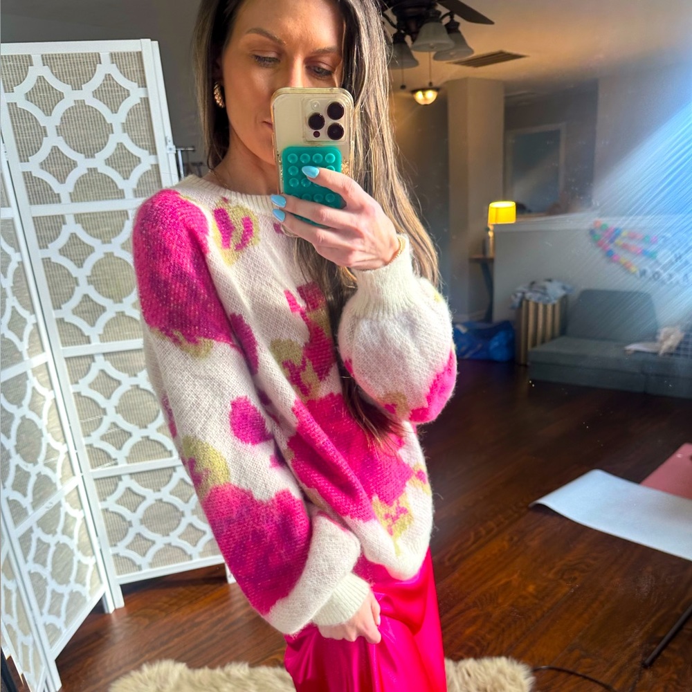 FLORAL PRINT OVERSIZED SWEATER | 143 STORY